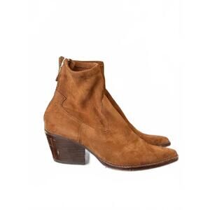 Brown Suede Western Ankle Boots dolce vita